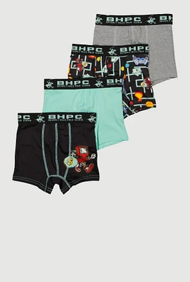 Boys Video Game Graphic Print Boxer Briefs 4 Pack, Multi, Size 4-6