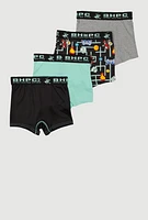 Boys Video Game Graphic Print Boxer Briefs 4 Pack, Multi, Size 8-10