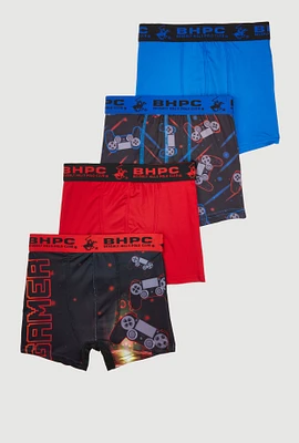 Boys Gamer Graphic Print Boxer Briefs 4 Pack, Multi, Size 16-18