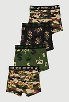 Boys Assorted Camouflage Print Boxer Briefs 4 Pack, Multi,