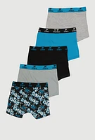 Boys King Bear Graphic Print Boxer Briefs 5 Pack, Multi, Size 4-6