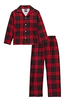 Kids Unisex Matching Buffalo Plaid Family Pajamas, Red, Size 6-6X