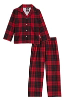 Toddlers Unisex Matching Buffalo Plaid Family Pajamas, Red,