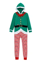Girls Matching Elf Onesie Family Pajamas, Green, Size 6-6X