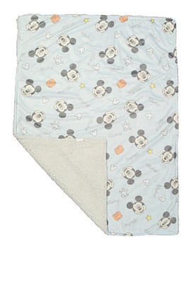 Baby Boys Mickey Mouse Graphic Sherpa Blanket, Blue