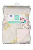 Baby Girls Minnie Mouse Graphic Sherpa Blanket, Grey