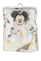 Baby Boys Mickey Mouse Plush Blanket and Teething Lovey, White