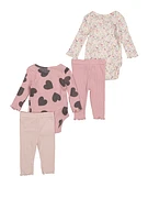 Baby Girls 0-9M Mamas Mini Bodysuits and Leggings, Pink, Size 3-6M