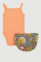 Baby Girls 0-9M Dads No. 1 Princess Bodysuit and Shorts, Orange, Size 6-9M