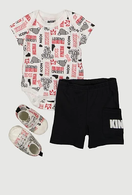 Baby Boys 0-9M Graphic Print Bodysuit and Shorts Set, Multi, Size 6-9M