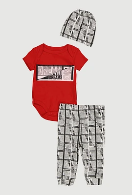 Baby Boys 0-9M Dream Big Bodysuit and Joggers Set, Red, Size 3-6M