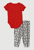 Baby Boys 0-9M Dream Big Bodysuit and Joggers Set, Red, Size 0-3M