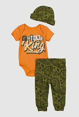 Baby Boys 0-9M Future King Bodysuit and Paisley Joggers Set, Multi, Size 6-9M