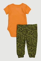 Baby Boys 0-9M Future King Bodysuit and Paisley Joggers Set, Multi, Size 3-6M