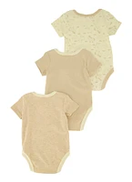 Baby Boys 0-9M Sweet Little One Graphic Bodysuits 3 Pack, Beige, Size 0-3M