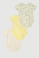 Baby 0-9M Tiny Miracle Graphic Bodysuits Set, Yellow, Size 0-3M