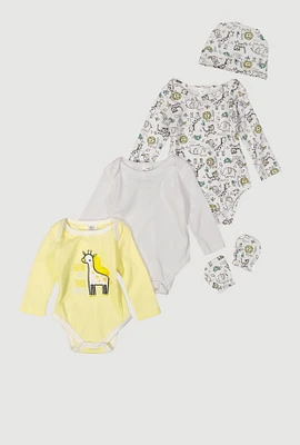 Baby 0-9M New To This World Graphic Bodysuits Set, Yellow, Size 3-6M