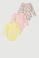 Baby Girls 0-9M Watch Me Bloom Graphic Bodysuits Set, Multi, Size 3-6M