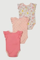 Baby Girls 0-9M Lovely Little Girl Graphic Bodysuits with Sunglasses, Multi, Size 3-6M