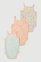 Baby Girls 0-9M I Love My Family Graphic Bodysuits with Sunglasses, Multi, Size 6-9M