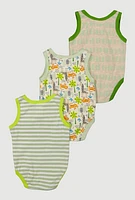 Baby Boys 0-9M Cool Little Dude Graphic Bodysuits with Sunglasses, Green, Size 6-9M