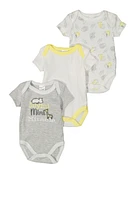 Baby Boys 0-9M Joyful Mini Miracle Graphic Bodysuits 3 Pack, Grey, Size 0-3M