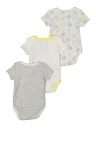 Baby Boys 0-9M Joyful Mini Miracle Graphic Bodysuits 3 Pack, Grey, Size 0-3M