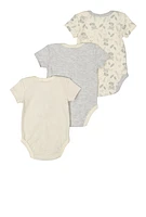 Baby 0-9M Thank Heaven Fox Graphic Bodysuit Trio, Grey, Size 6-9M