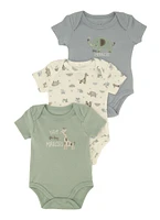 Baby Boys 0-9M Tiny Miracle Graphic Bodysuits 3 Pack, Multi, Size 3-6M