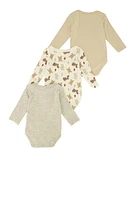Baby Boys 0-9M Beary Cute and Smart Graphic Bodysuits 3 Pack, Multi, Size 6-9M