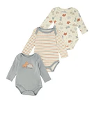 Baby Boys 0-9M Tons of Fun with Daddy Bodysuits 3 Pack, Blue, Size 0-3M