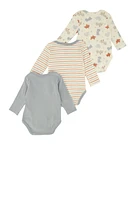 Baby Boys 0-9M Tons of Fun with Daddy Bodysuits 3 Pack, Blue, Size 0-3M
