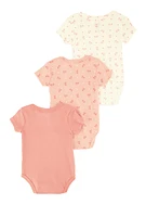 Baby Girls 0-9M Cute and Sassy Bodysuits 3 Pack, Pink,