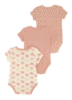 Baby Girls 0-9M Drama Queen Graphic Bodysuits 3 Pack, Pink, Size 0-3M