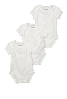 Baby Boys 0-9M Basic Bodysuits 3 Pack, White, Size 0-3M