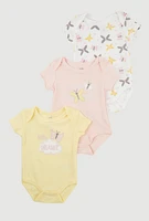 Baby Girls 0-9M Little Dreamer Graphic Bodysuits 3 Pack, Multi, Size 3-6M
