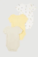 Baby Boys 0-9M Thank Heaven Graphic Print Bodysuits 3 Pack, Yellow, Size 0-3M