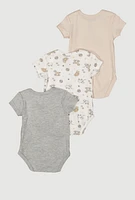 Baby 0-9M I Am Loved Graphic Bodysuits 3 Pack, Grey, Size 3-6M