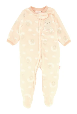 Baby Girls 0-9M Little Dreamer Footed Jumpsuit, Beige, Size 0-3M