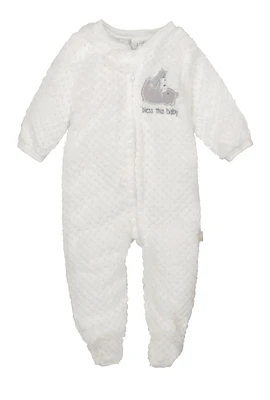 Baby Boys 0-9M Bless This Baby Footed Jumpsuit, White, Size 0-3M