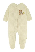 Baby Boys 0-9M Teddy Bear Graphic Footed Jumpsuit, White, Size 6-9M