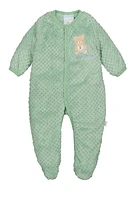 Baby Boys 0-9M Bear Graphic Footed Jumpsuit, Green, Size 3-6M