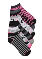 Girls 6 Pack Assorted Print Ankle Socks, Multi