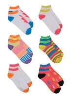 Girls 6 Pack Assorted Print Ankle Socks, Multi