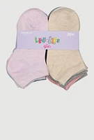 Toddler Girls Assorted Marled Ankle Socks 20 Pack, Multi