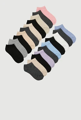 Girls Assorted Marled Ankle Socks 20 Pack, Multi