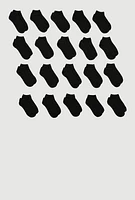 Girls Basic Socks 20 Pack, Black