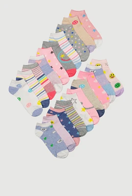 Toddler Girls Assorted Ankle Socks 20 Pack, Multi