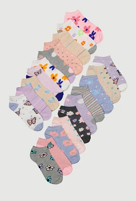 Toddler Girls Assorted Ankle Socks 20 Pack, Multi