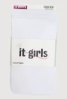 Little Girls Basic Footed Tights 3 Pack Size 4-6, White